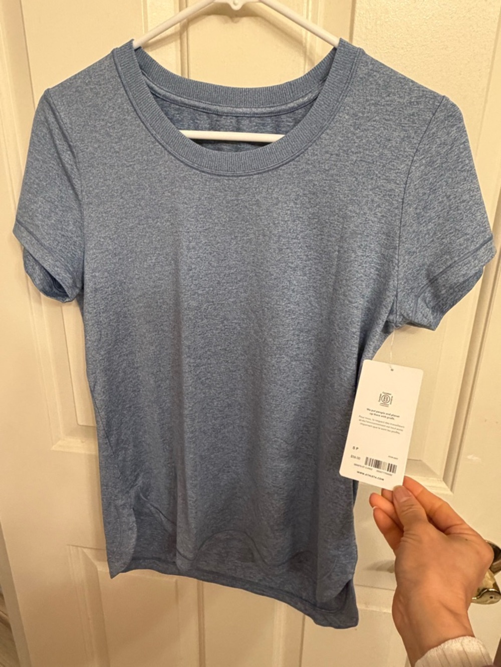 Athleta NWT Women's Crewneck Short-Sleeve Tee — Light Blue